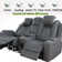 Meghean Breathable Leather Power Recliner Loveseat Power Headrest With Multi-Functional Center Console, Bluetooth Audio