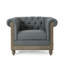 Fauteuil club en tissu gris anthracite