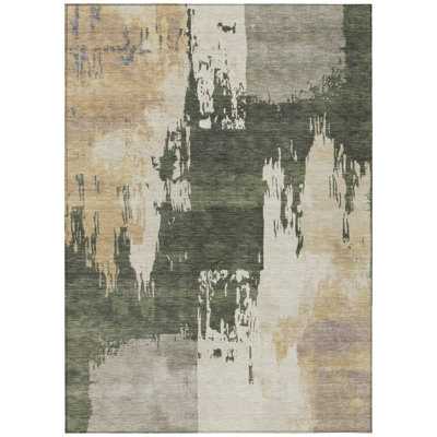 Machine Washable Indoor/Outdoor Chantille ACN2347 Abstract Rug