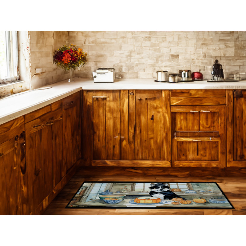 Akita Fall Kitchen Pumpkins Runner Mat 28x58