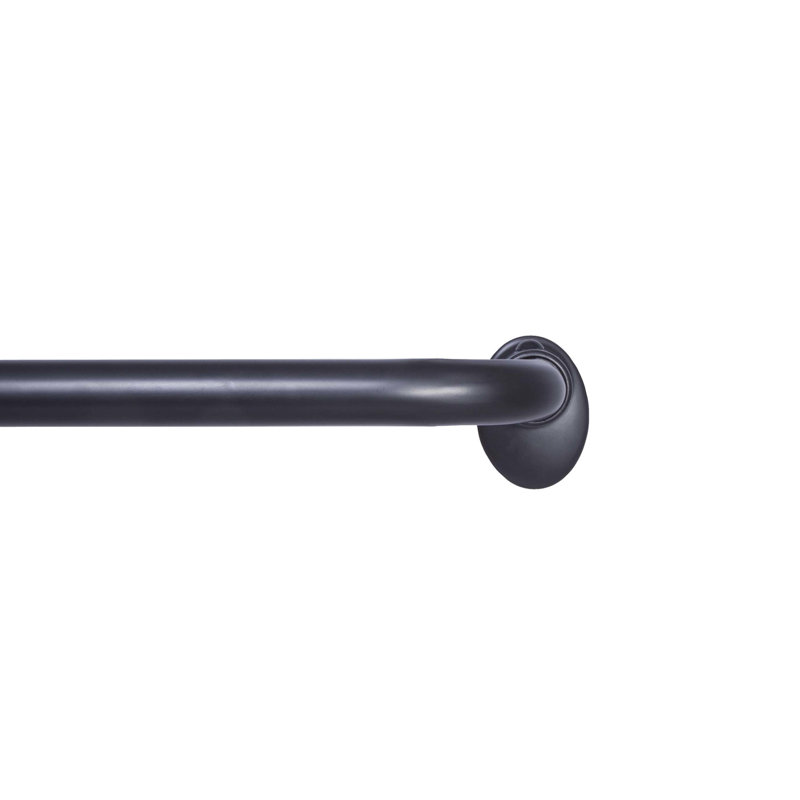 Room-Darkening Steel Adjustable Single Curtain Rod, 28" - 48", Black