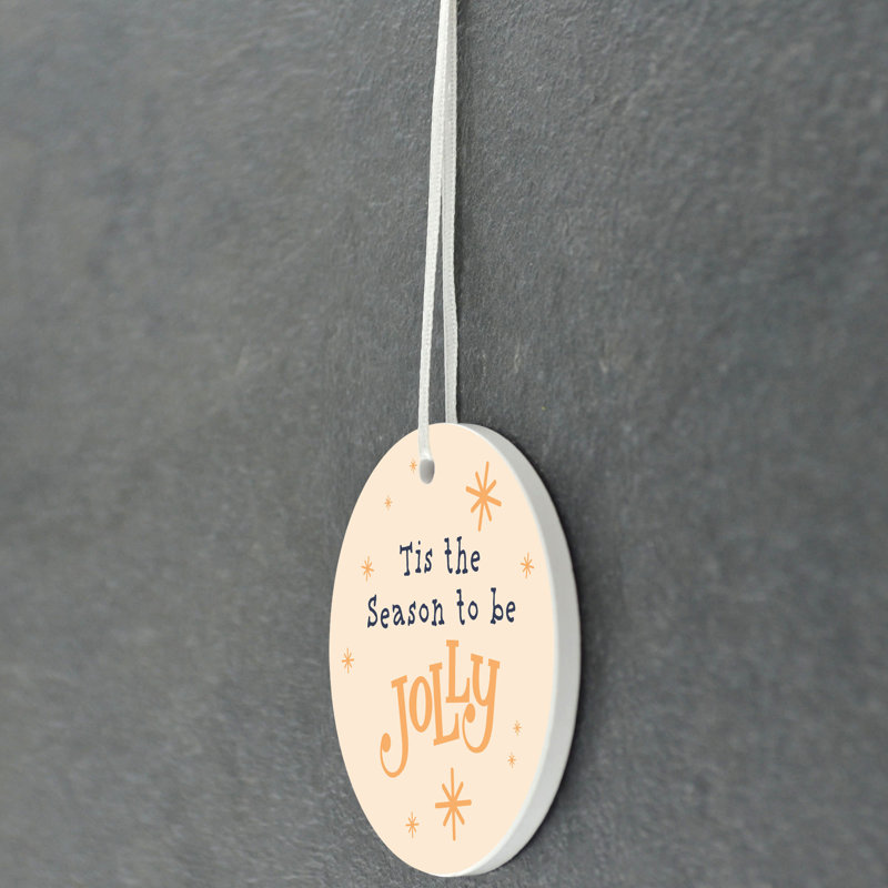Carley Tis The Season Circle Shaped Ceramic Ornament