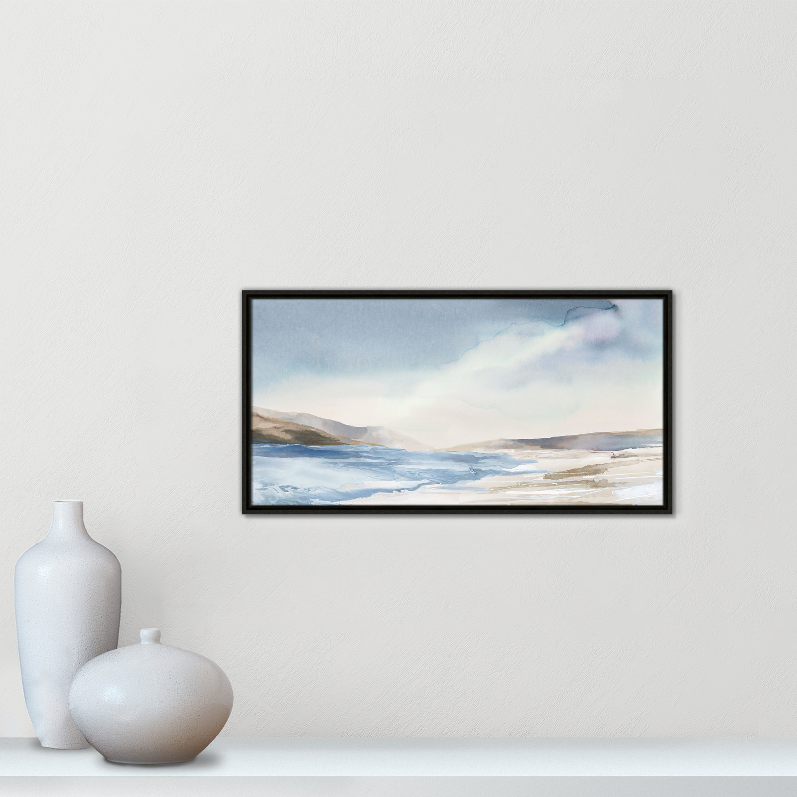 Mystic Shores Print by Mystic Shores, 16.5" H x 31.5" W, Espresso