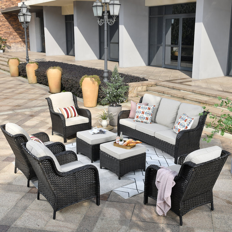 Mobilier d'extérieur en rotin Gilgardo, Beige, Non