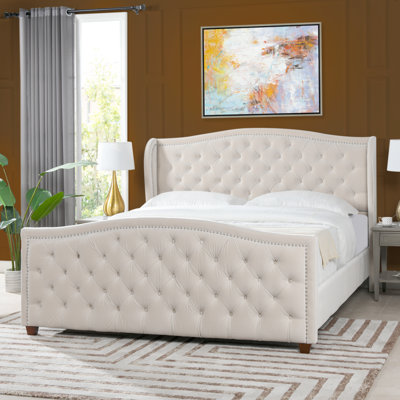 Coleman Upholstered Wingback Bed
