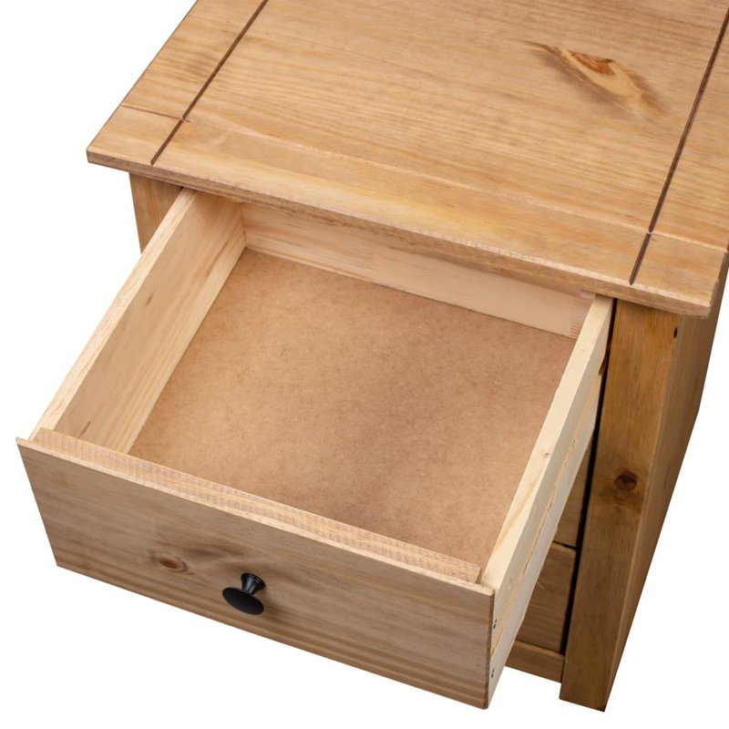 Table de chevet avec table de chevet avec rangement à 3 tiroirs Pinewood Panama Range, Naturel