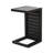 Modern Matte Black Side Table With Aluminum Support Outdoor In Black, Constructed