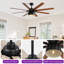 Ventilateur de plafond moderne à pales en contreplaqué de 52 po / 66 po avec ensemble d'éclairage et télécommande intelligente Bartling-1507151457