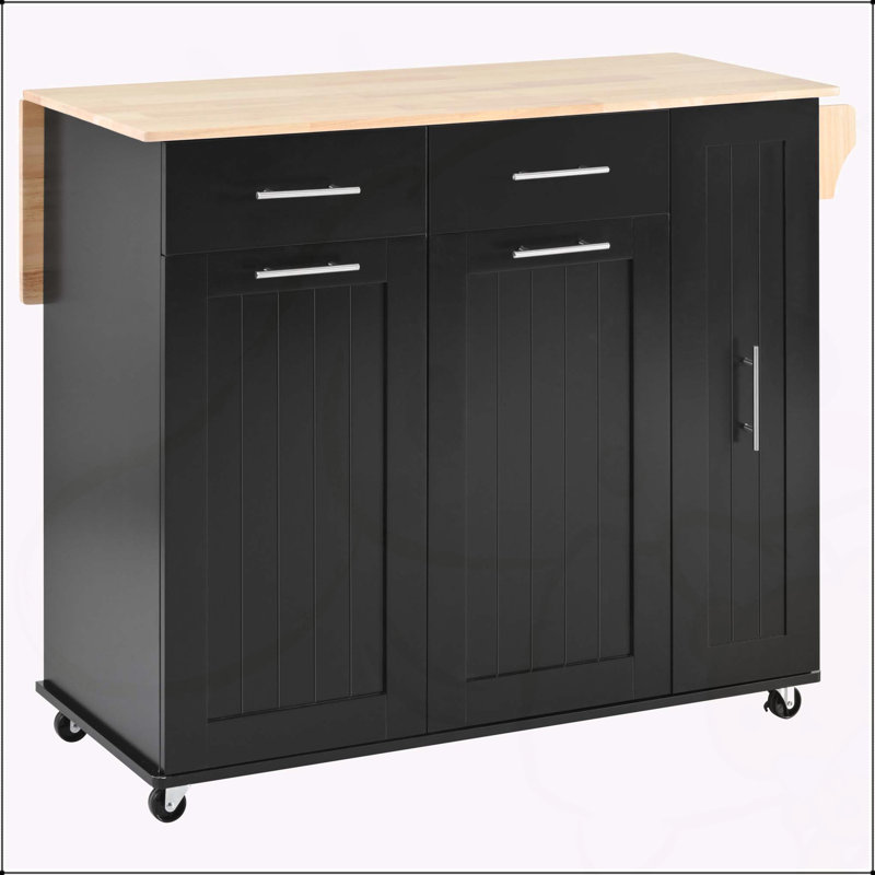 Versatile Rolling Kitchen Island with Multiple Storage Options and Durable Construction