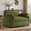 Fauteuil surdimensionné en chenille simple avec assise large et coussins-163013435