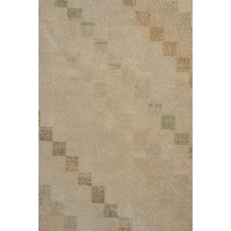 Wool Striped Area Rug in Beige