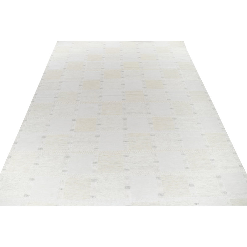 Scandinavian Wool Geometric Area Rug, Recatangle 12' x 15'