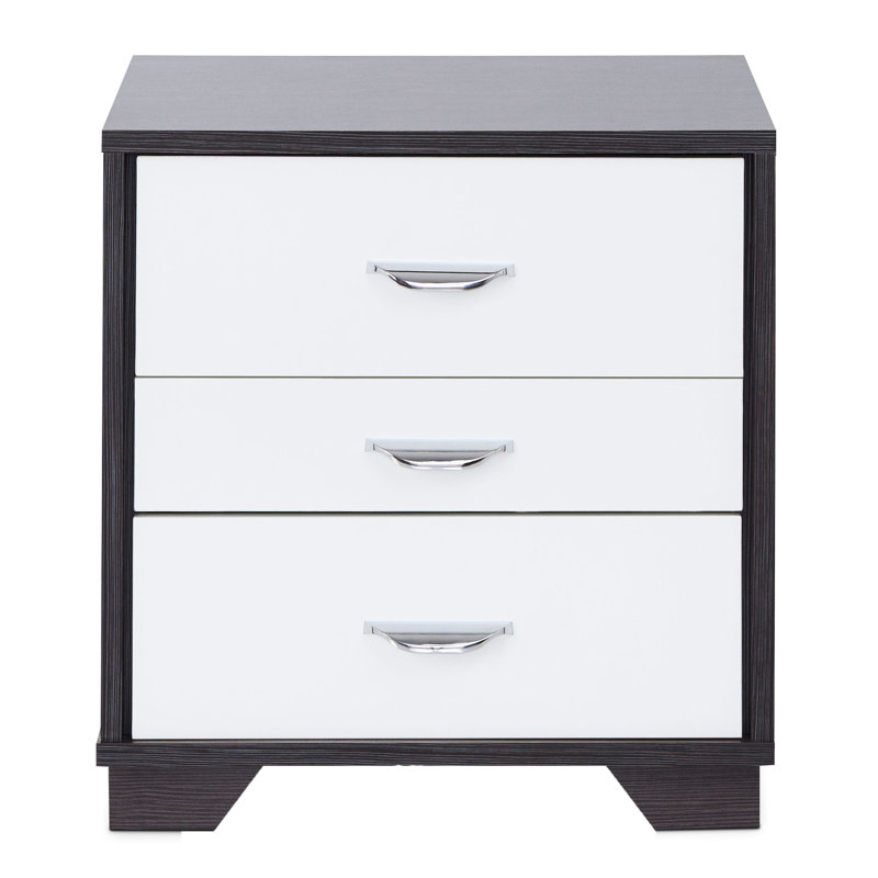 3 tables d'appoint rectangulaires blanches et noires, convenant aux espaces des différentes pièces