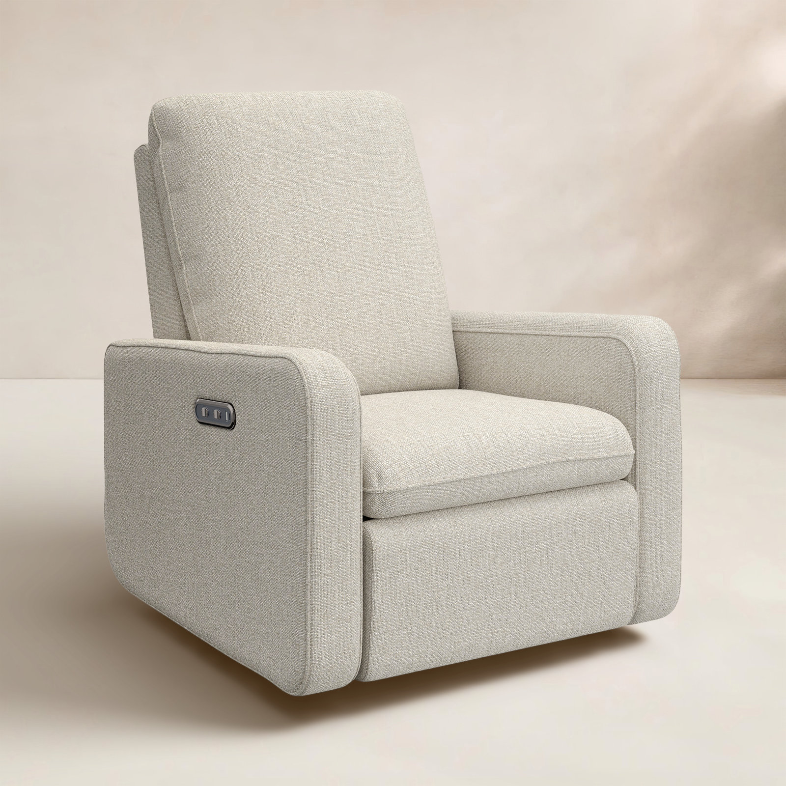 Teddi Swivel Nursery Chair, Dune Basketweave