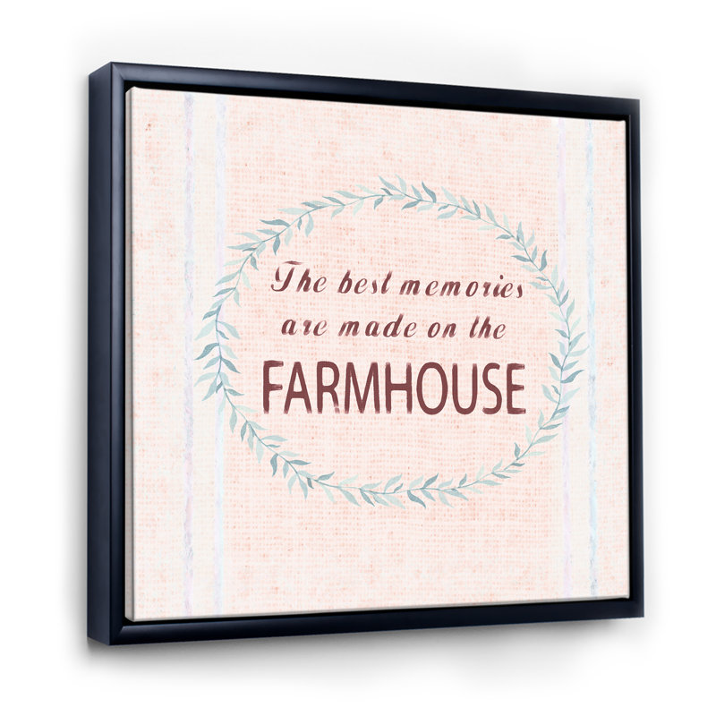 "Farmhouse florals XVII", reproduction d’art textuel sur toile, H 46 po x l 46 po x P 1,5 po, Cadre flottant noir