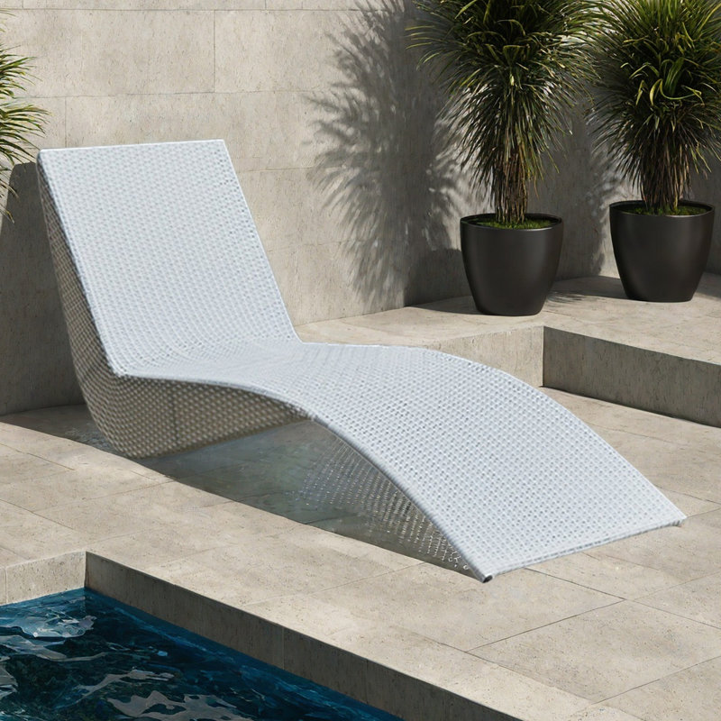 Chaise longue pour l'extérieur, 1, Blanc