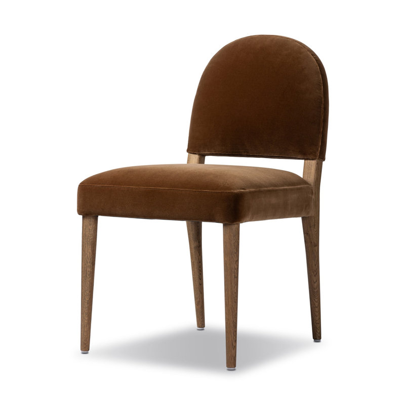 Chaise d'appoint rembourrée Berkely, Surrey Ochre, Chêne grillé