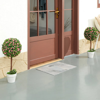 HOMCOM Set of 2 Artificial Plants with Rose Flower in Pot 60cm
