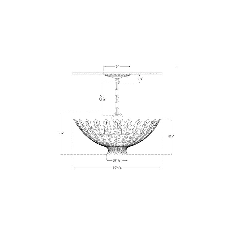 Aerin Hampton Medium Chandelier, 3, 9.25" H × 19.5" W × 19.5" D, Plaster White