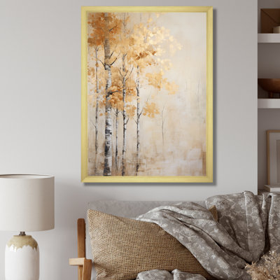 " Beige And Gold Minimalism Forest I "