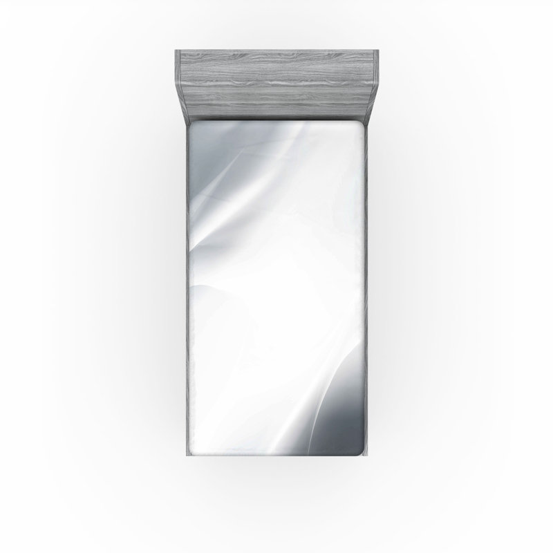 Drap-housse orange Ambesonne, Drap-housse pour lit simple TG, Gris / gris pâle / blanc abstrait