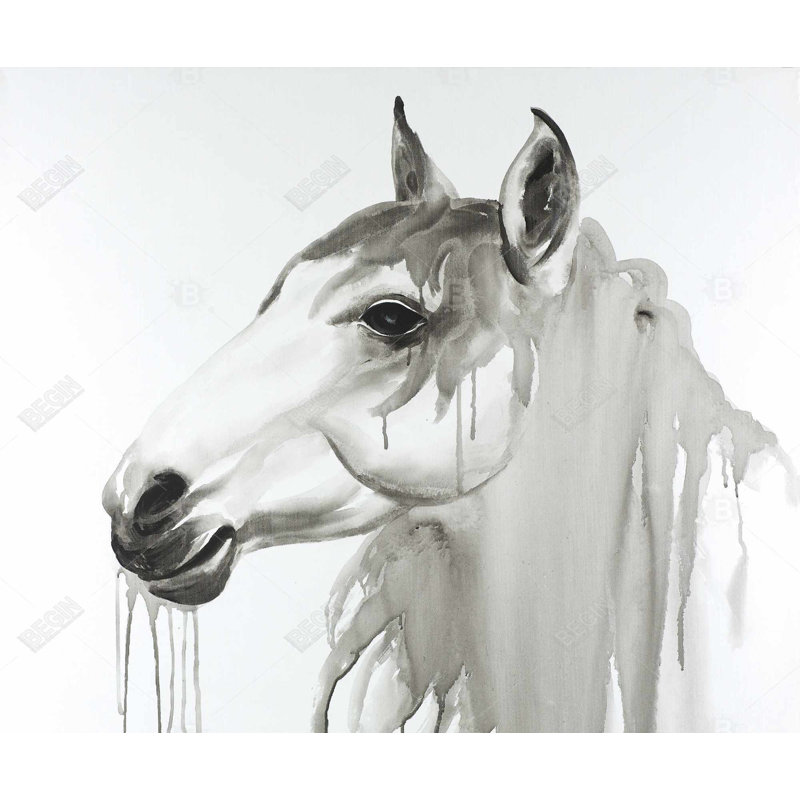 Magnifique cheval blanc - décor de chambre à coucher d'animaux de ferme