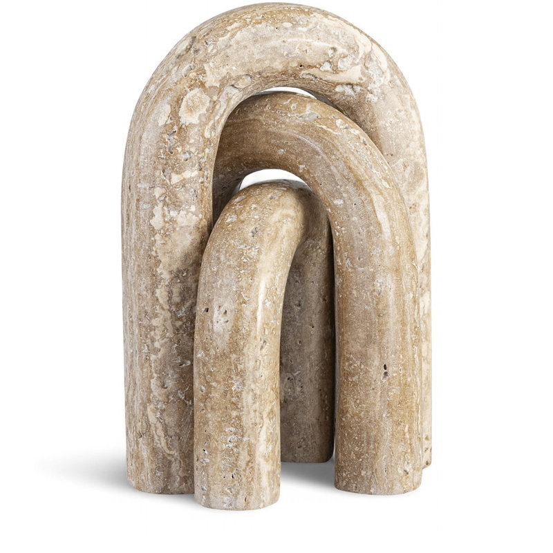 Arco Travertine Decorative Object, Travertine