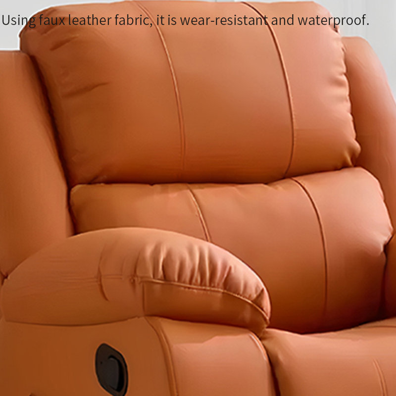 Fauteuil inclinable ergonomique en similicuir de luxe, Orange