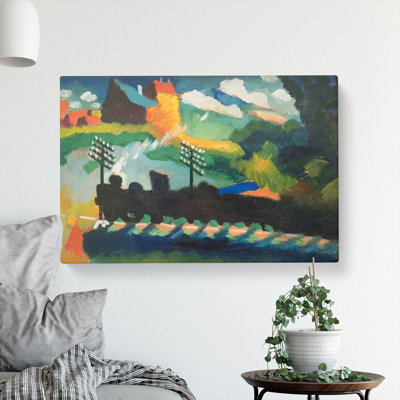 Railroad at Murnau by Wassily Kandinsky - Wrapped Canvas