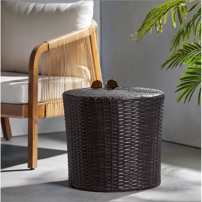 Table d'appoint en osier Kingstown, Brun