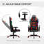 Chaise de bureau Vinsetto Racing avec lumière DEL RVB