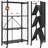 4-Tier Foldable Metal Shelving Unit with Wheels