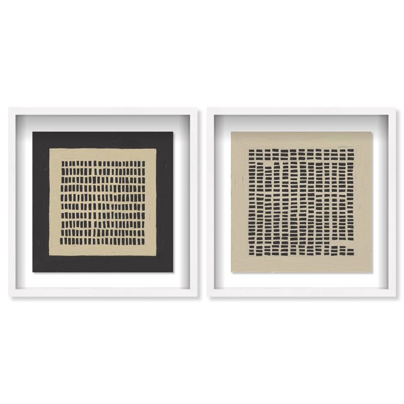 Tiny Windows Set Shadowbox Abstract Print by Oliver Gal, Black Frame, 12 x 12, 21.5"H x 21.5"W, White Shadowbox