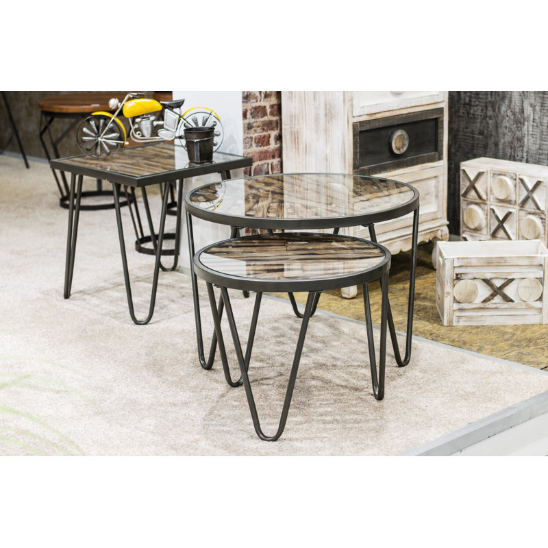 Woolsey Glass Top End Table