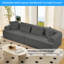 Canapé modulaire incurvé surdimensionné de 104 po, canapé en chenille avec 4 coussins, sans assemblage requis, gris foncé-1204283890