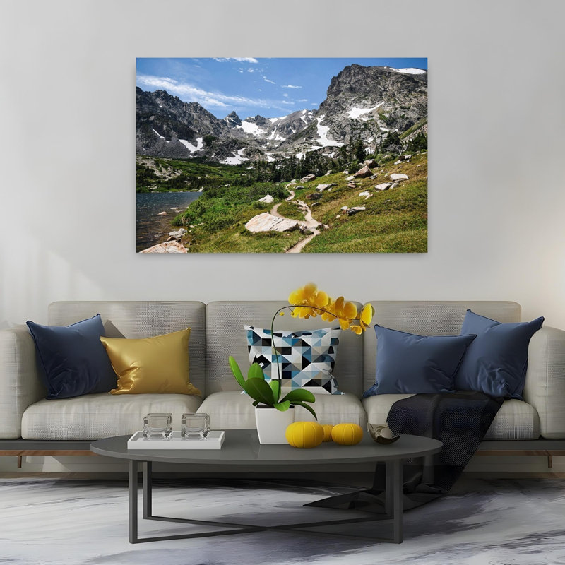 Contemporary Art Peaceful Serene Abstract Pine Tree Forest Landscape Wall Art 1 Piece Wrapped Canvas Wall Art