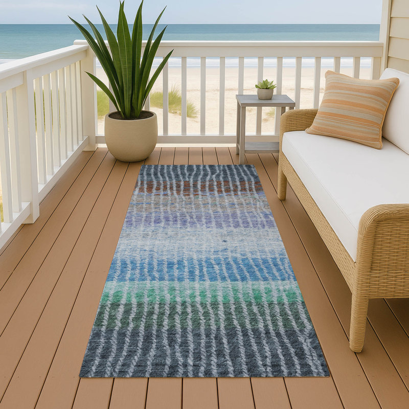 Tapis intérieur / extérieur lavable à la machine Matteson ACN2314, Tapis de couloir 2 pi 3 po x 7 pi 6 po