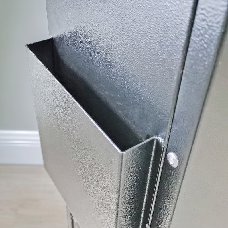 FixtureDisplays® Black Metal Ballot Box w/Side Pockets, Lockable, Floorstanding 19.2" Wide x 48.0" Tall x 8.6" Deep 119578-BLK