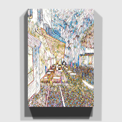 Cafe Terrace at Night by Vincent Van Gogh - Wrapped Canvas