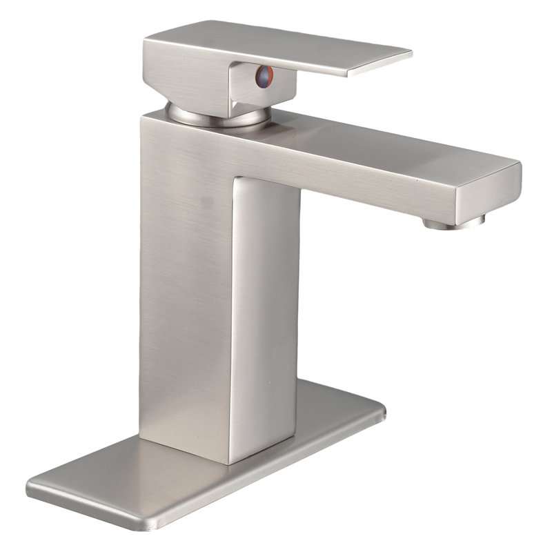 Robinet pour salle de bain à poignée simple Wiz, Nickel brossé