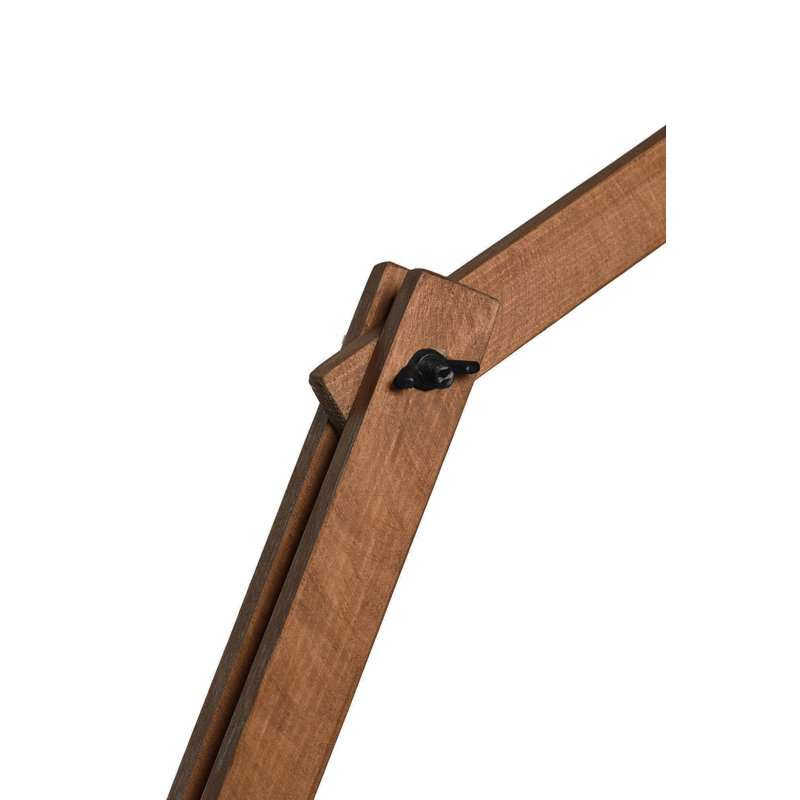 Lampe arquée en bois massif Elliee, Écru brun