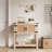 Farmhouse Console Table With Rattan Doors, Entryway Table With Storage Cabinet, Wooden Entry Table With Metal Handle For Kitchen, Hallway, Living Room
