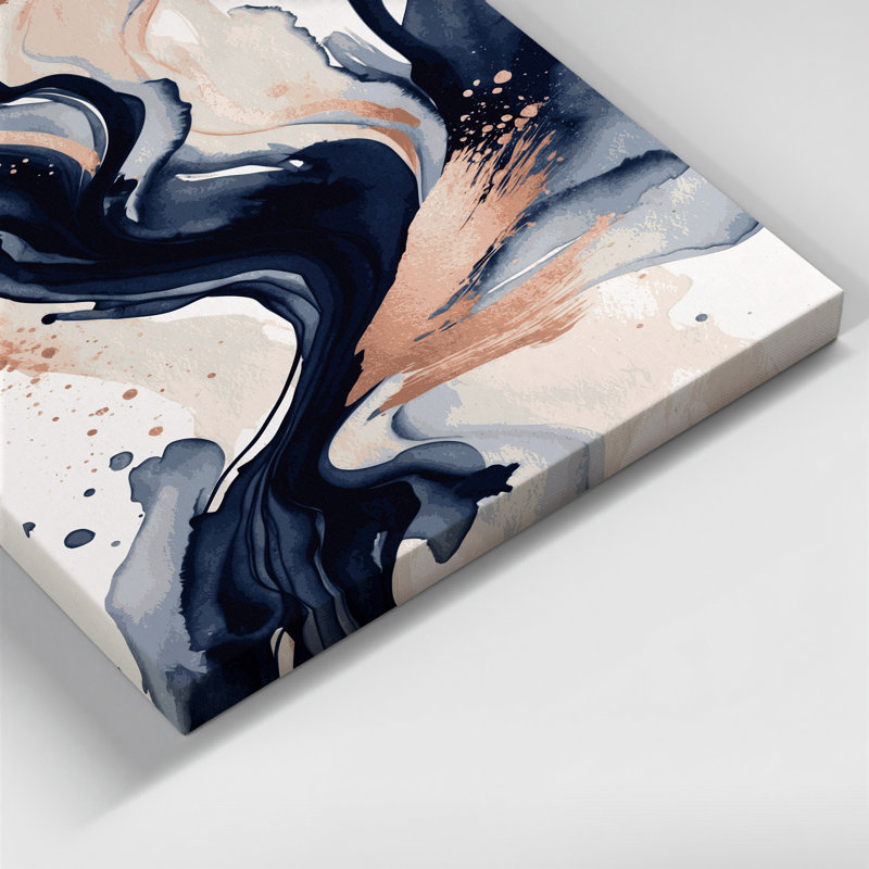 Aquarelle abstraite, art mural sur toile beige 92, 20" H x 24" W