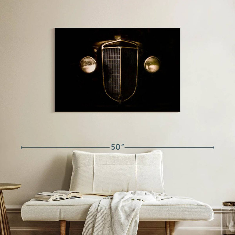 Mehar Dark Vintage Car, 26" H x 39" W