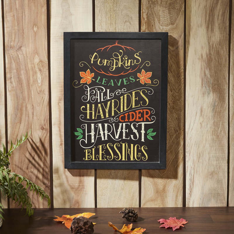 Plaque murale "Harvest Blessings" avec bordure 16 x 12