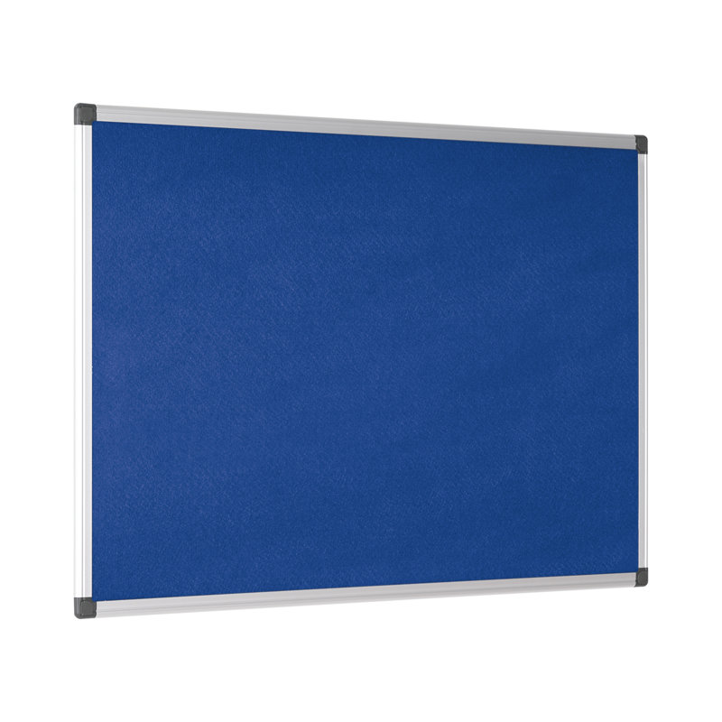 Maya Felt Wall Mounted Bulletin Board, Blue, 60cm H x 90cm L x 1.5cm D