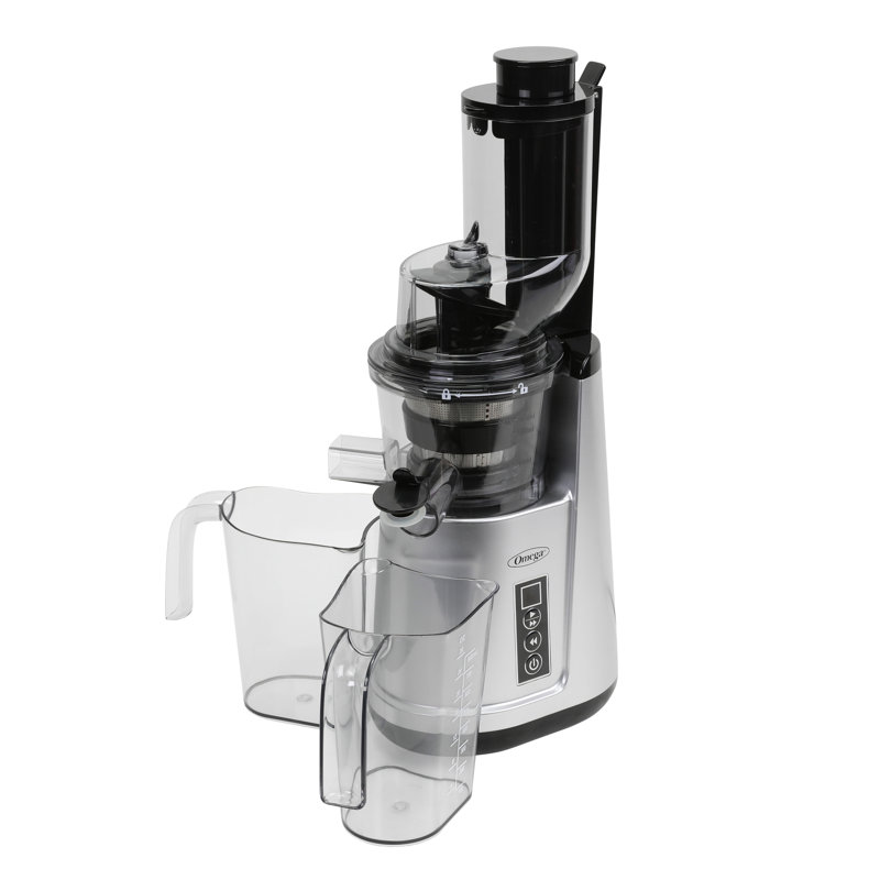 Omega Wide Mouth Vertical Cold Press Juicer, in Silver