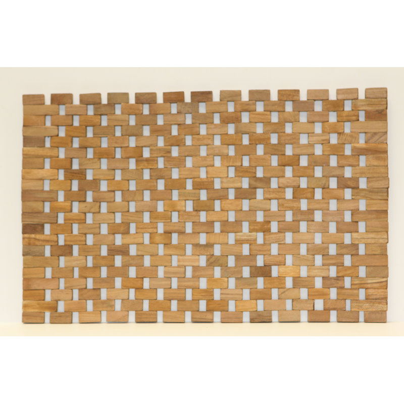 Adolfas Wood Geometric Rectangle Placemat, Teak
