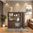 Modern Bar Cabinet With Rotating Top, Counter Height Dining Cabinet With Storage Space And Shelves