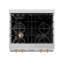 ZLINE Autograph Edition 30" Porcelain Rangetop with 4 Gas Burners in Fingerprint Resistant Stainless Steel and Gold Accents-2091725413